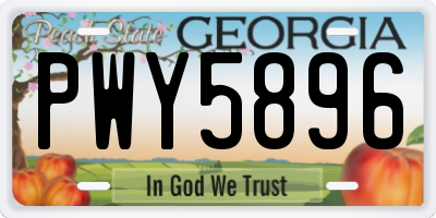 GA license plate PWY5896