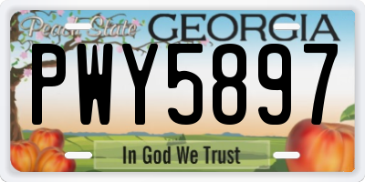 GA license plate PWY5897