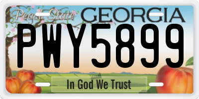 GA license plate PWY5899