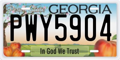 GA license plate PWY5904