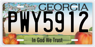 GA license plate PWY5912