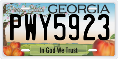 GA license plate PWY5923