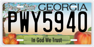 GA license plate PWY5940