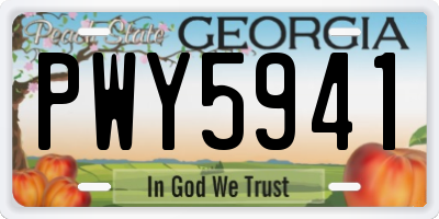 GA license plate PWY5941