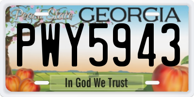 GA license plate PWY5943