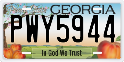 GA license plate PWY5944