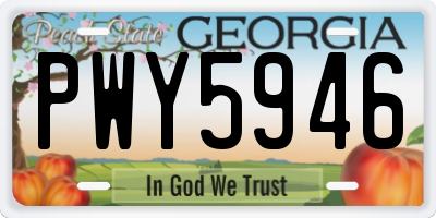 GA license plate PWY5946