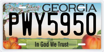 GA license plate PWY5950