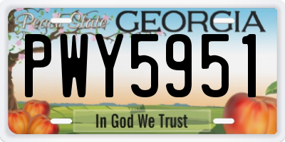 GA license plate PWY5951
