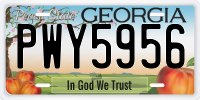 GA license plate PWY5956