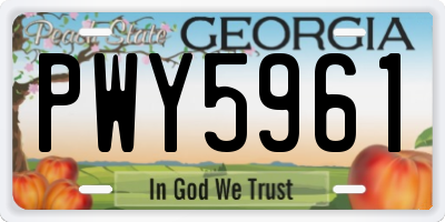 GA license plate PWY5961