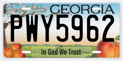 GA license plate PWY5962