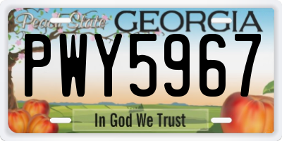 GA license plate PWY5967