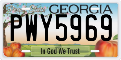 GA license plate PWY5969