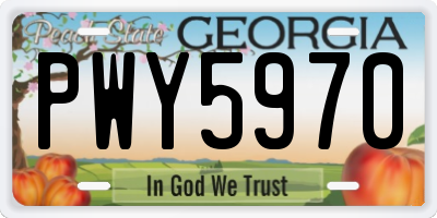 GA license plate PWY5970