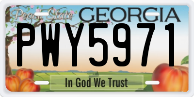 GA license plate PWY5971