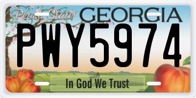 GA license plate PWY5974