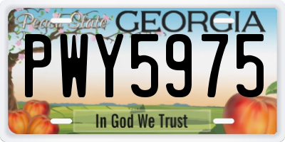 GA license plate PWY5975