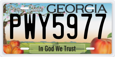 GA license plate PWY5977