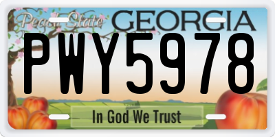 GA license plate PWY5978
