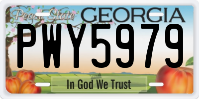 GA license plate PWY5979