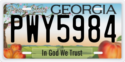 GA license plate PWY5984