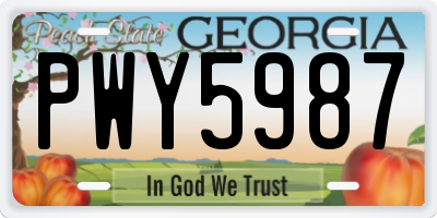 GA license plate PWY5987