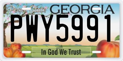 GA license plate PWY5991