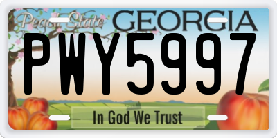 GA license plate PWY5997