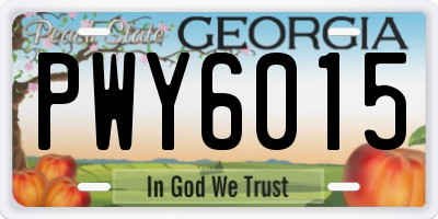 GA license plate PWY6015