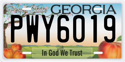 GA license plate PWY6019