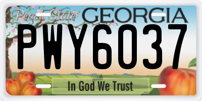 GA license plate PWY6037