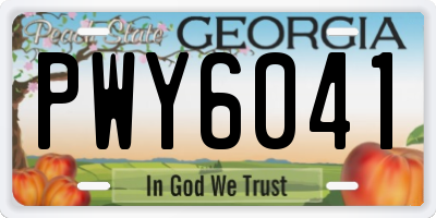 GA license plate PWY6041