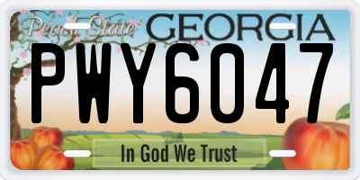 GA license plate PWY6047