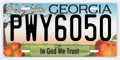GA license plate PWY6050