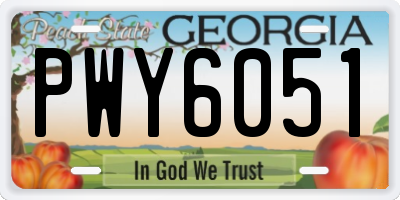 GA license plate PWY6051