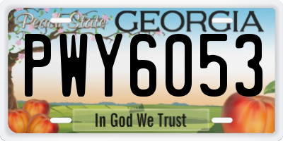 GA license plate PWY6053