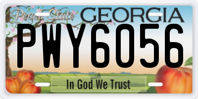 GA license plate PWY6056