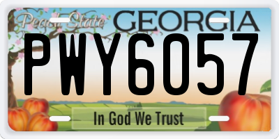 GA license plate PWY6057