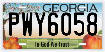 GA license plate PWY6058