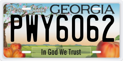 GA license plate PWY6062