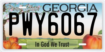 GA license plate PWY6067