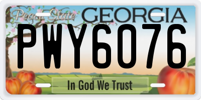GA license plate PWY6076