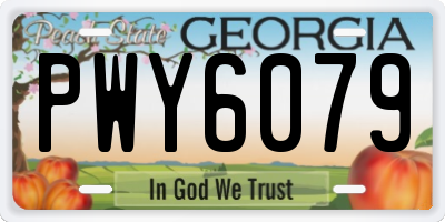 GA license plate PWY6079