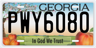 GA license plate PWY6080