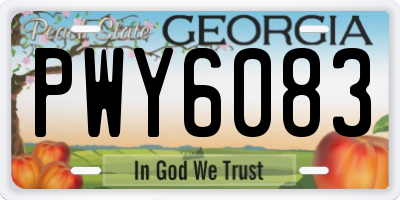 GA license plate PWY6083