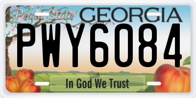GA license plate PWY6084