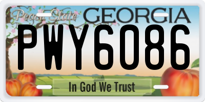 GA license plate PWY6086