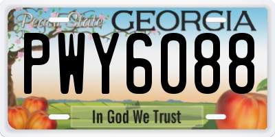 GA license plate PWY6088