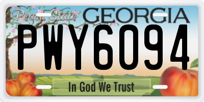 GA license plate PWY6094